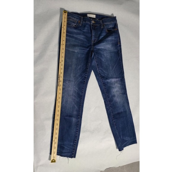Madewell High Rise Slim Boyjean Dark Wash Denim Jeans Cropped Hem - Picture 4 of 11